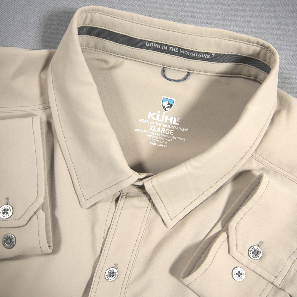 KUHL Stretch Performance Long Sleeve Men Shirt XL 7295 Outdoor Travel Utility